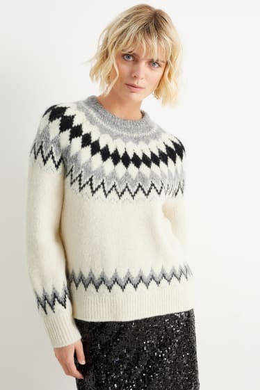 Kobiety - Sweter - jasnoszary-melanż