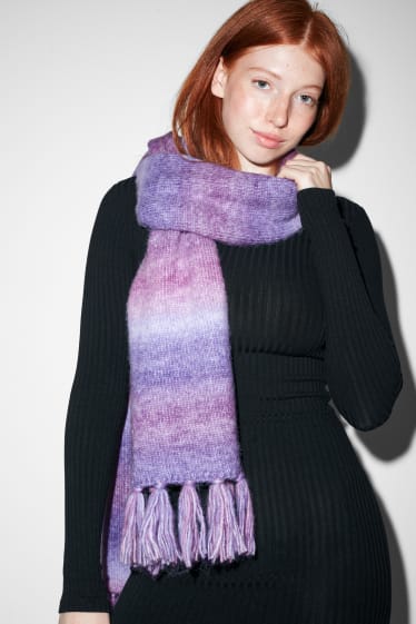 Donna - Sciarpa - a righe - viola