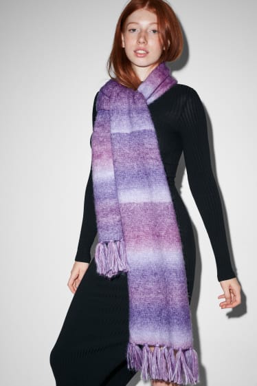 Donna - Sciarpa - a righe - viola