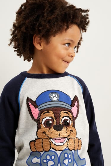 Dzieci - Psi Patrol - sweter - efekt połysku - jasnoszary-melanż