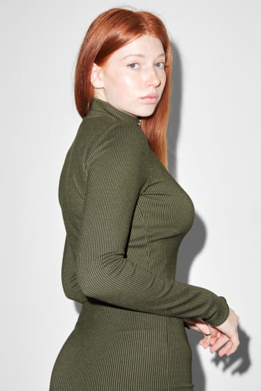 Femmes - Veste courte en molleton - vert foncé