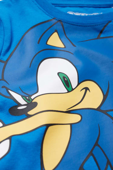 Kinderen - Sonic - set - T-shirt en cargosweatshort - 2-delig - donkerblauw