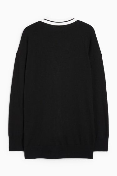 Femmes - Gilet en maille en cachemire mélangé - noir