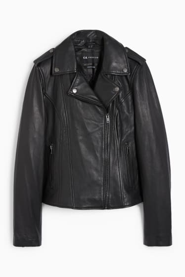 Damen - Lederjacke - schwarz