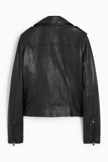 Damen - Lederjacke - schwarz