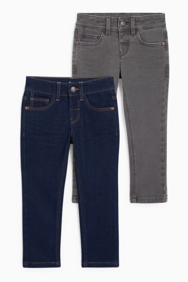 Dětské - Multipack 2 ks - slim jeans - džíny - tmavomodré