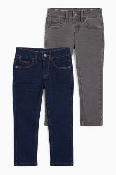 Kinder Jungen - Multipack 2er - Slim Jeans - dunkeljeansblau