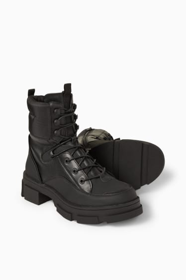 Damen - Boots - Lederimitat - schwarz
