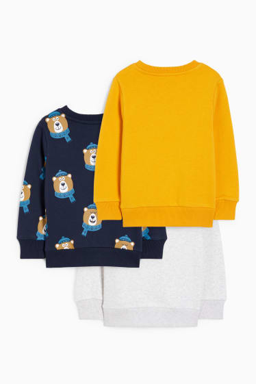 Kinder - Multipack 3er - Bär - Sweatshirt - weiss-melange