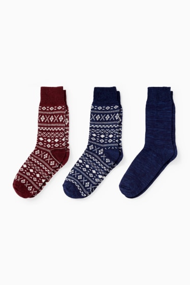 Set van 3 paar - sokken - donkerblauw