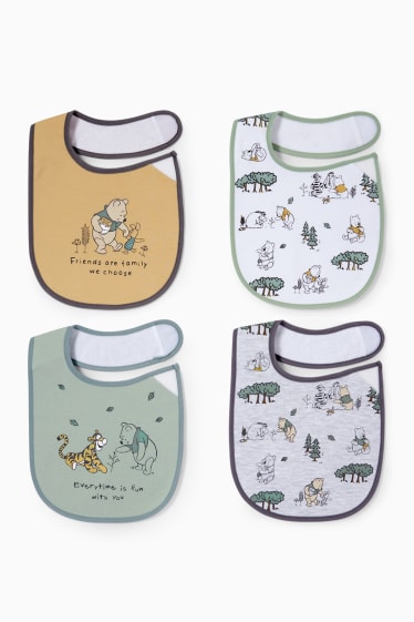 Unisex - Multipack 4 perechi - Winnie de Pluș - bavete bebeluși - bej deschis