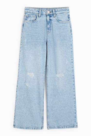 Children Girls - Wide leg jeans - denim-light blue