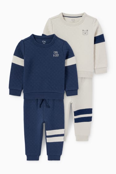Bébés garçons - Lot de 2 - ensembles pour bébé - 4 pièces - beige