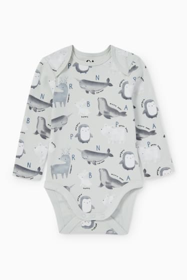 Babies - Animals - baby bodysuit - light gray
