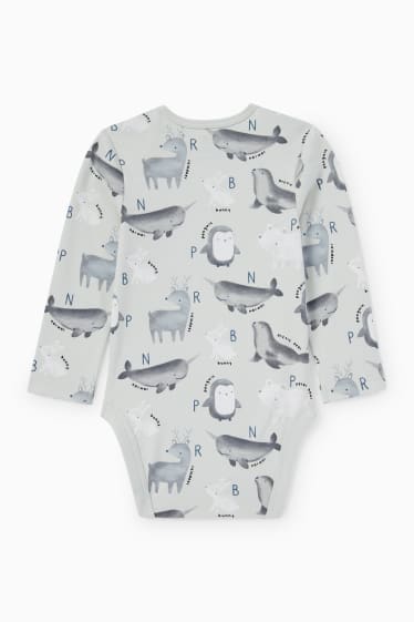 Babies - Animals - baby bodysuit - light gray