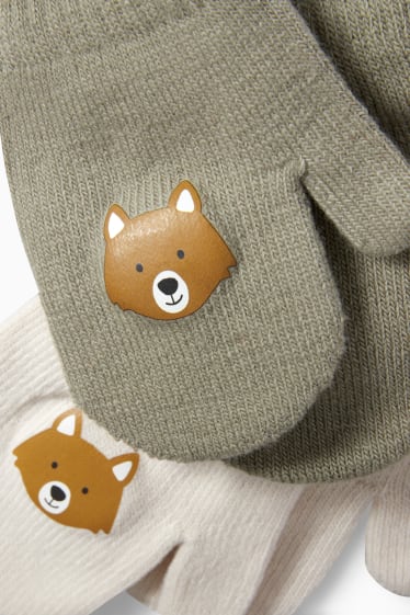 Baby Jungen - Multipack 2er - Fuchs - Baby-Fäustlinge - grün