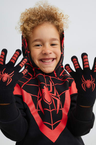 Enfants garçons - Spider-Man - ensemble - sweat à capuche et gants - 2 pièces - noir