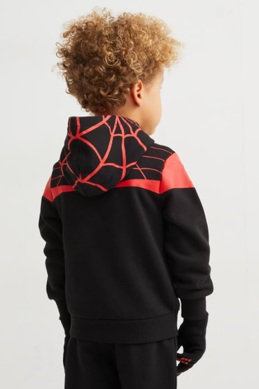 Enfants garçons - Spider-Man - ensemble - sweat à capuche et gants - 2 pièces - noir