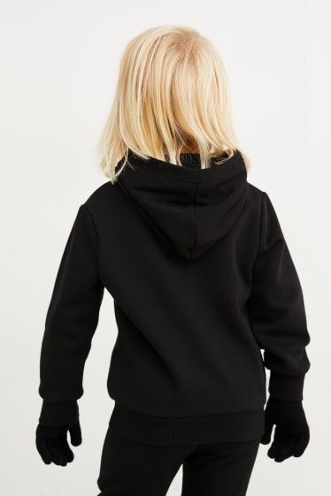 Children - Set -hoodie and gloves - glow-in-the-dark - black