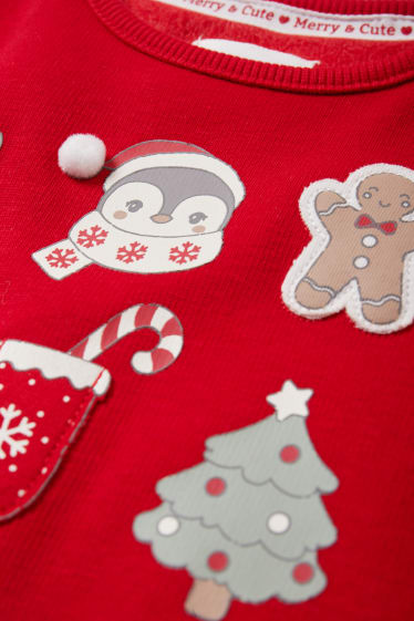 Bébés filles - Sweat de Noël doublé pour bébé - rouge