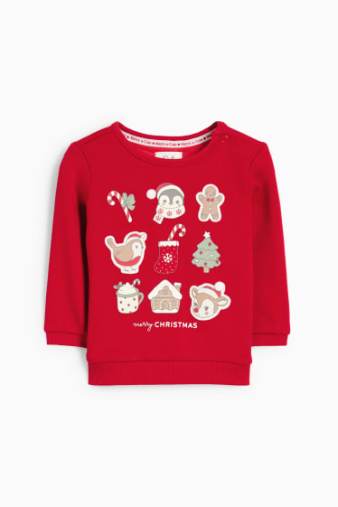 Bébés filles - Sweat de Noël doublé pour bébé - rouge