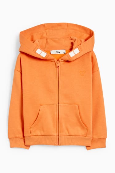 Kinder - Sweatjacke mit Kapuze - orange