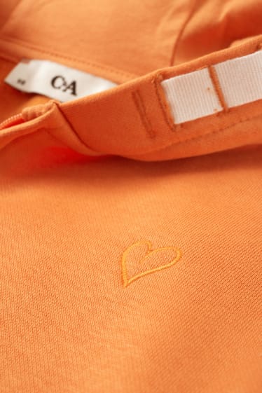 Kinder Mädchen - Sweatjacke mit Kapuze - orange