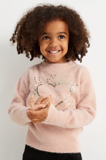 Kinder Mädchen - Pullover - Glanz-Effekt - rosa