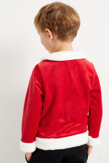 Kinderen: jongens - Set voor de kerst - trui en muts - 2-delig - donkerrood