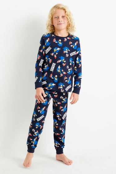 Kinderen: jongens - Sonic - pyjama - 2-delig - donkerblauw