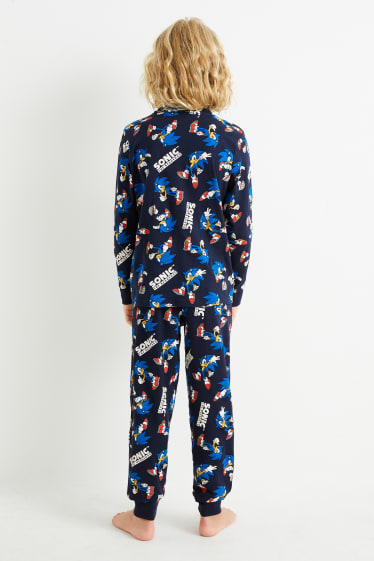 Kinderen: jongens - Sonic - pyjama - 2-delig - donkerblauw