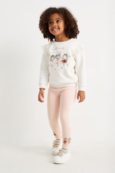 Bambini - Confezione da 2 - leggings termici - effetto brillante - nero / rosa