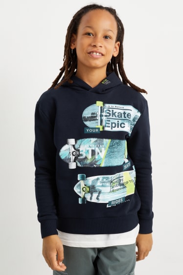 Kinder - Skateboard - Hoodie - dunkelblau