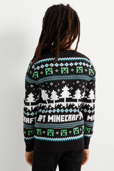 Kinderen: jongens - Minecraft - trui voor de kerst - zwart