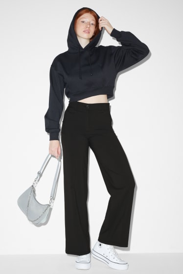 Donna - CLOCKHOUSE - pantaloni di stoffa - vita media - straight fit - nero