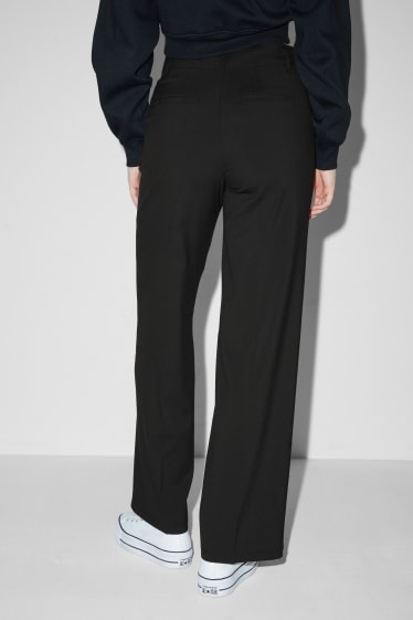 Donna - CLOCKHOUSE - pantaloni di stoffa - vita media - straight fit - nero