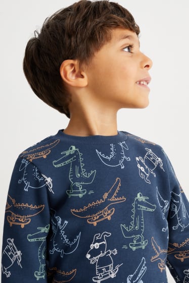 Kinder - Krokodil - Sweatshirt - dunkelblau