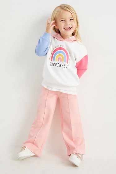 Kinder - Regenbogen - Set - Hoodie und Jogginghose - 2 teilig - weiß