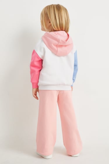 Bambini - Arcobaleno - set - felpa con cappuccio e pantaloni sportivi - 2 pezzi - bianco
