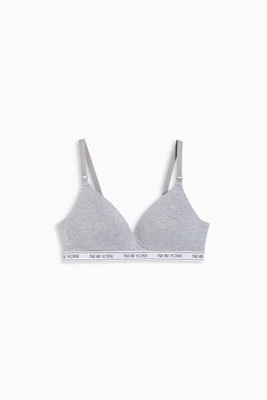 Women - Non-wired nursing bra - padded - light gray-melange