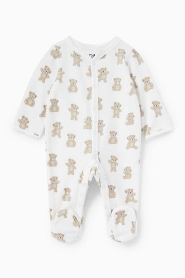 Niemowlęta - Niedźwiadki - piżama niemowlęca - biały