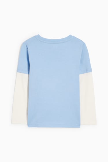 Kinder Jungen - Dino - Kurzarmshirt - Glanz-Effekt - hellblau