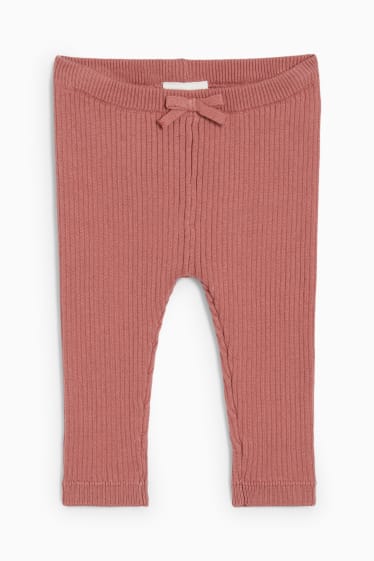 Bebeluși - Colanți tricotați bebeluși - roz închis