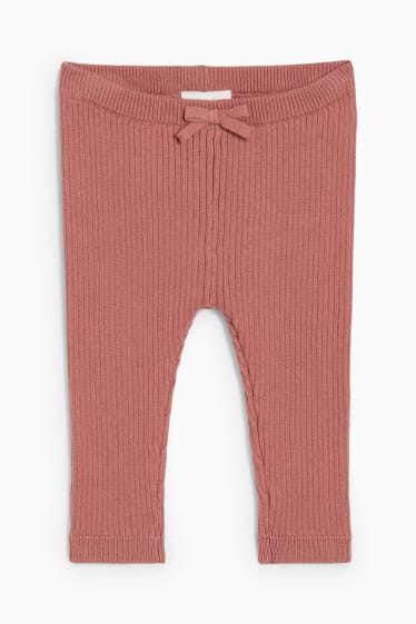 Babys - Gebreide baby-legging - donker rose