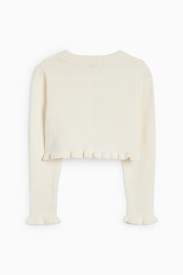 Kinder Mädchen - Strick-Bolero - cremeweiss