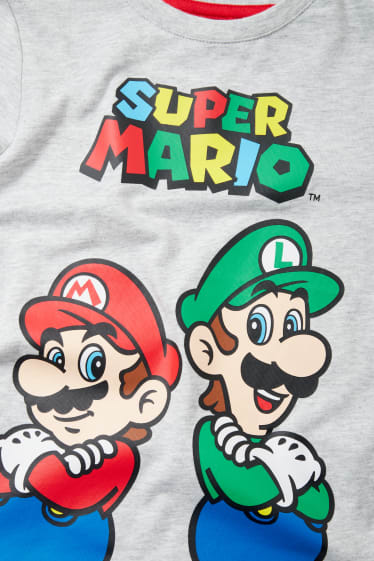 Bambini - Confezione da 2 - Super Mario - maglia a maniche lunghe - rosso / grigio