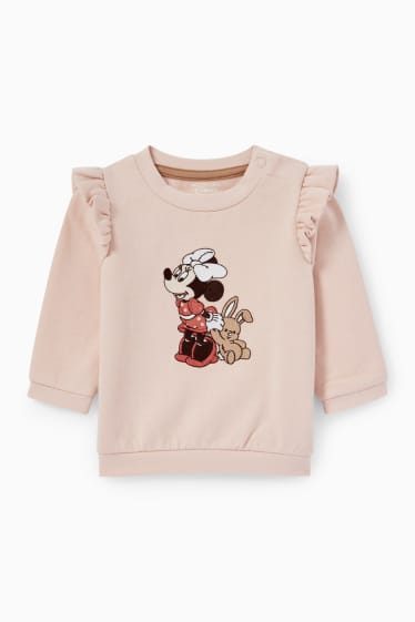 Baby: meisjes - Minnie Mouse - baby-outfit - 2-delig - beige / bruin