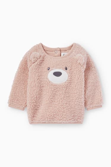 Babies - Teddy bear - baby thermal outfit - 2 piece - rose