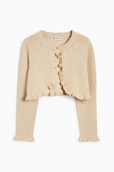 Children Girls - Knitted bolero - beige