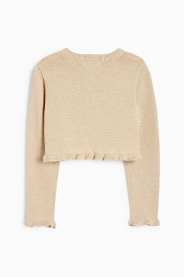 Children Girls - Knitted bolero - beige